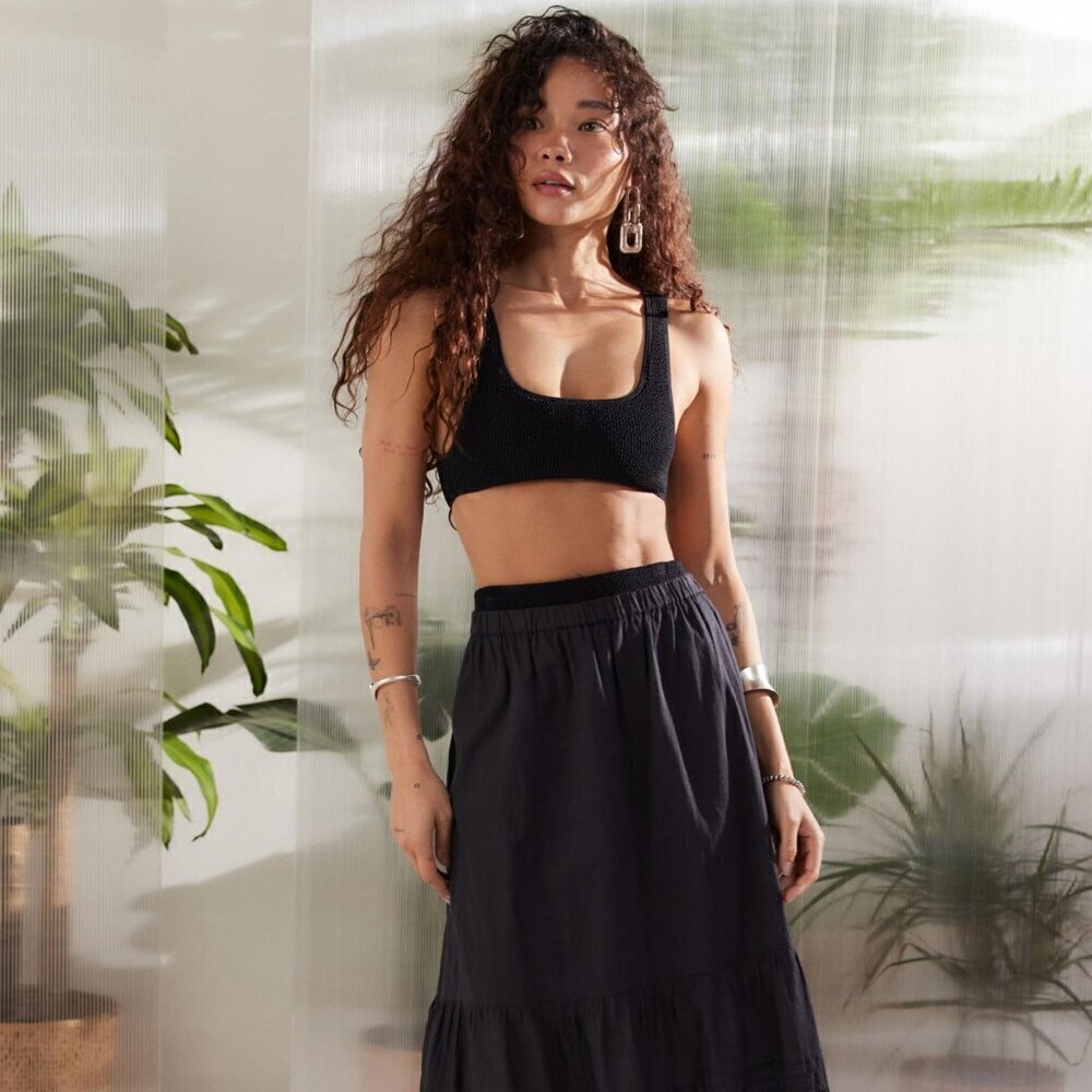 NWT UO Out From Under ‘80s Baby Seamless Black Bikini Top